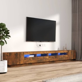 TV-Möbelset mit LEDS, 3-teilig, geräuchertes Eichensperrholz von vidaXL, TV-Möbel - Ref: Foro24-3120176, Preis: 156,99 €, Rab...