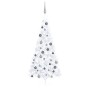 Halber Weihnachtsbaum mit Lichtern und Kugeln weiß 180 cm von vidaXL, Weihnachtsbäume - Ref: Foro24-3077656, Preis: 45,99 €, ...