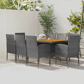 idaXL Garden Dining Set 9 Pieces Gray Synthetic Rattan by vidaXL, Garden sets - Ref: Foro24-3120115, Price: 584,99 €, Discoun...