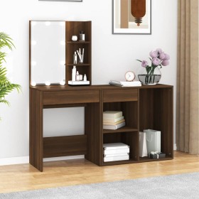 Dresser with LED lights and brown oak plywood wardrobe by vidaXL, Bedroom Dressers - Ref: Foro24-3120187, Price: 149,73 €, Di...