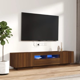 TV furniture set with LED 2 pieces brown oak plywood by vidaXL, TV Furniture - Ref: Foro24-3120169, Price: 111,95 €, Discount: %