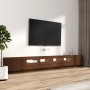 TV furniture set with LED 3 pieces brown oak plywood by vidaXL, TV Furniture - Ref: Foro24-3120178, Price: 176,90 €, Discount: %