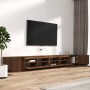 TV furniture set with LED 3 pieces brown oak plywood by vidaXL, TV Furniture - Ref: Foro24-3120178, Price: 176,90 €, Discount: %