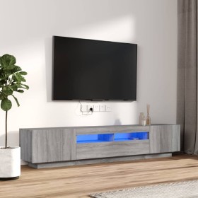 Set muebles TV con LEDs 2 pzas madera contrachapada gris Sonoma de vidaXL, Muebles TV - Ref: Foro24-3120171, Precio: 113,97 €...