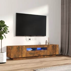 Set de muebles TV con LEDS 2 pzas contrachapada roble ahumado de vidaXL, Muebles TV - Ref: Foro24-3120167, Precio: 102,32 €, ...