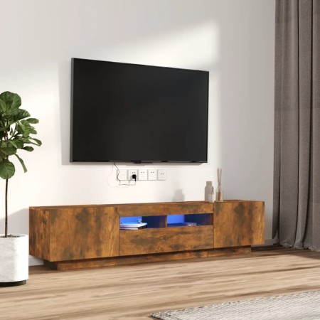 TV-Möbelset mit LEDS, 2-teilig, geräuchertes Eichensperrholz von vidaXL, TV-Möbel - Ref: Foro24-3120167, Preis: 99,51 €, Raba...