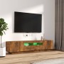 TV furniture set with LEDS 2 pieces smoked oak plywood by vidaXL, TV Furniture - Ref: Foro24-3120167, Price: 97,68 €, Discoun...