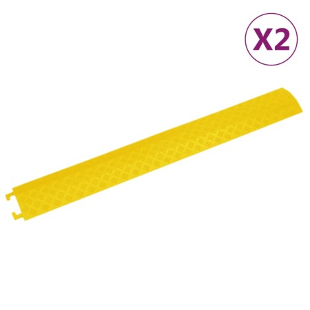 Floor cable protector ramp 2 pcs yellow 98.5 cm by vidaXL, Road and traffic signs - Ref: Foro24-153108, Price: 29,68 €, Disco...