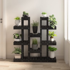 Soporte para plantas madera maciza pino negro 104,5x25x109,5 cm de vidaXL, Soportes para macetas - Ref: Foro24-822096, Precio...