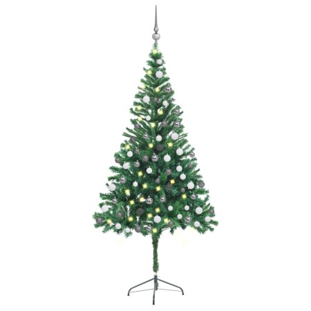 Künstlicher Weihnachtsbaum mit Lichtern und Kugeln 564 Zweige 180 cm von vidaXL, Weihnachtsbäume - Ref: Foro24-3077661, Preis...