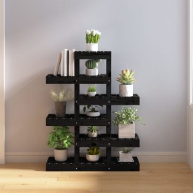 Solid black pine wood plant stand 85x25x109.5 cm by vidaXL, Pot stands - Ref: Foro24-822091, Price: 66,99 €, Discount: %