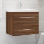 Mueble de baño con lavabo madera contrachapada marrón roble de vidaXL, Tocadores de baño - Ref: Foro24-3120181, Precio: 148,8...