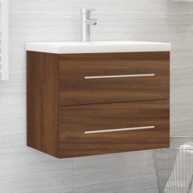 Mueble de baño con lavabo madera contrachapada marrón roble de vidaXL, Tocadores de baño - Ref: Foro24-3120181, Precio: 148,8...