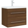 Mueble de baño con lavabo madera contrachapada marrón roble de vidaXL, Tocadores de baño - Ref: Foro24-3120181, Precio: 148,8...