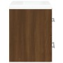 Mueble de baño con lavabo madera contrachapada marrón roble de vidaXL, Tocadores de baño - Ref: Foro24-3120181, Precio: 148,8...