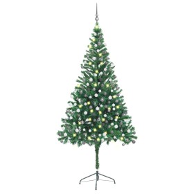 Künstlicher Weihnachtsbaum mit Lichtern und Kugeln 910 Zweige 210 cm von vidaXL, Weihnachtsbäume - Ref: Foro24-3077662, Preis...