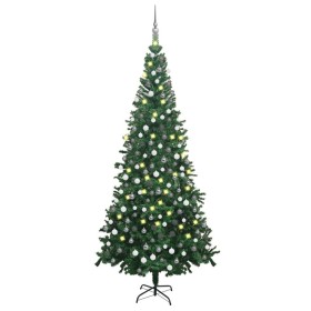 Árbol de Navidad artificial con luces y bolas verde 240 cm de vidaXL, Arboles de navidad - Ref: Foro24-3077663, Precio: 88,00...