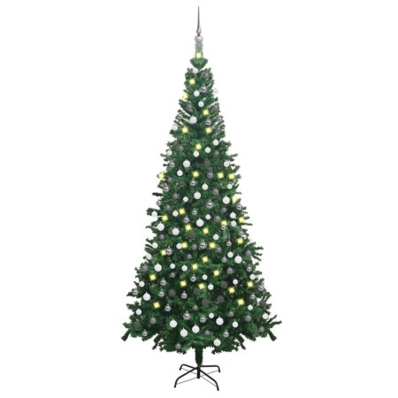 Künstlicher Weihnachtsbaum mit Lichtern und Kugeln grün 240 cm von vidaXL, Weihnachtsbäume - Ref: Foro24-3077663, Preis: 90,3...