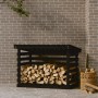 Solid black pine wood log holder 108x73x79 cm by vidaXL, Accessories for bags and firewood holders - Ref: Foro24-822231, Pric...