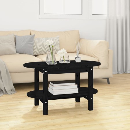 Mesa de centro de madera maciza de pino negro 80x45x45 cm de vidaXL, Mesas de centro - Ref: Foro24-822296, Precio: 65,99 €, D...