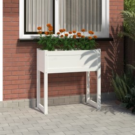 Solid white pine wood planter 78x40x81 cm by vidaXL, Pots and planters - Ref: Foro24-822133, Price: 75,76 €, Discount: %