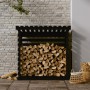 Solid black pine firewood rack 108x73x108 cm by vidaXL, Accessories for bags and firewood holders - Ref: Foro24-822226, Price...