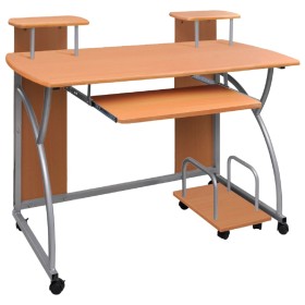 Brown plywood computer desk 110x52x88.5 cm by vidaXL, Desks - Ref: Foro24-20583, Price: 97,51 €, Discount: %