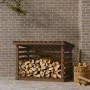 Solid pine wood firewood rack in honey brown color, 108x73x79 cm by vidaXL, Accessories for bags and firewood holders - Ref: ...