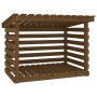 Solid pine wood firewood rack in honey brown color, 108x73x79 cm by vidaXL, Accessories for bags and firewood holders - Ref: ...