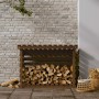 Solid pine wood firewood rack in honey brown color, 108x73x79 cm by vidaXL, Accessories for bags and firewood holders - Ref: ...