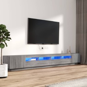 Set muebles TV con LEDs 3 pzas madera contrachapada gris Sonoma de vidaXL, Muebles TV - Ref: Foro24-3120177, Precio: 166,98 €...