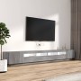 Set muebles TV con LEDs 3 pzas madera contrachapada gris Sonoma de vidaXL, Muebles TV - Ref: Foro24-3120177, Precio: 168,25 €...