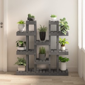 Plant stand solid gray pine wood 104.5x25x109.5 cm by vidaXL, Pot stands - Ref: Foro24-822094, Price: 83,99 €, Discount: %