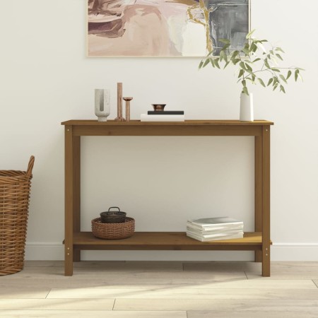 Solid pine wood honey brown console table 110x40x80 cm by vidaXL, Side tables - Ref: Foro24-822285, Price: 113,68 €, Discount: %