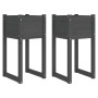 Planter 2 units solid gray pine wood 40x40x81 cm by vidaXL, Pots and planters - Ref: Foro24-822127, Price: 75,99 €, Discount: %