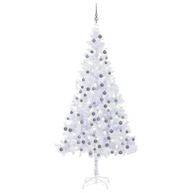 Árbol de Navidad artificial con luces y bolas blanco 240 cm de vidaXL, Arboles de navidad - Ref: Foro24-3077668, Precio: 104,...