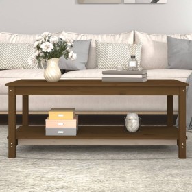 Solid honey brown pine wood coffee table 110x55x45 cm by vidaXL, Coffee table - Ref: Foro24-822275, Price: 113,06 €, Discount: %