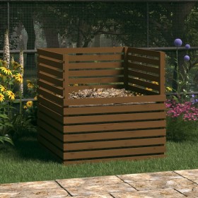 Solid pine wood composter in honey brown color, 100x100x102 cm. by vidaXL, Composters - Ref: Foro24-822195, Price: 182,38 €, ...