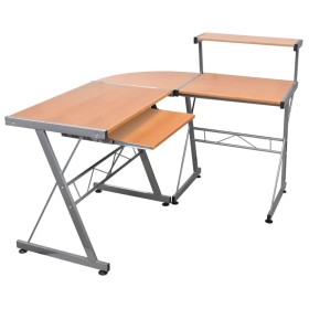 Brown plywood corner desk 132x112x99 cm by vidaXL, Desks - Ref: Foro24-20586, Price: 87,89 €, Discount: %