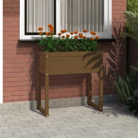 Solid honey brown pine wood planter 78x40x81 cm by vidaXL, Pots and planters - Ref: Foro24-822135, Price: 62,99 €, Discount: %