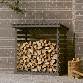 Solid gray pine wood firewood rack 108x73x108 cm by vidaXL, Accessories for bags and firewood holders - Ref: Foro24-822224, P...