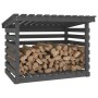 Solid gray pine wood firewood rack 108x73x79 cm by vidaXL, Accessories for bags and firewood holders - Ref: Foro24-822229, Pr...