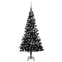 Árbol de Navidad preiluminado con luces y bolas negro 150 cm de vidaXL, Arboles de navidad - Ref: Foro24-3077675, Precio: 45,...