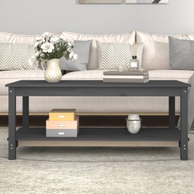 Solid gray pine wood coffee table 110x55x45 cm by vidaXL, Coffee table - Ref: Foro24-822274, Price: 75,30 €, Discount: %