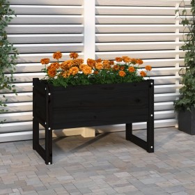 Jardinera madera maciza de pino negro 78x40x52 cm de vidaXL, Maceteros y jardineras - Ref: Foro24-822121, Precio: 72,99 €, De...