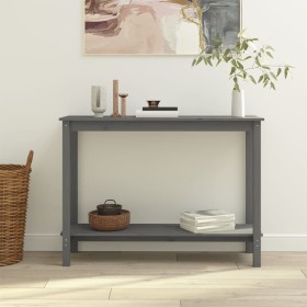 Gray solid pine wood console table 110x40x80 cm by vidaXL, Side tables - Ref: Foro24-822284, Price: 69,80 €, Discount: %