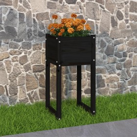 Jardinera madera maciza de pino negro 40x40x81 cm de vidaXL, Maceteros y jardineras - Ref: Foro24-822130, Precio: 44,99 €, De...