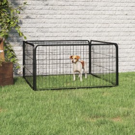 Dog run 4 panels powder coated steel by vidaXL, Dog kennels and fences - Ref: Foro24-171794, Price: 62,82 €, Discount: %