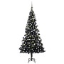 Beleuchteter Weihnachtsbaum mit Lichtern und Kugeln schwarz 210 cm von vidaXL, Weihnachtsbäume - Ref: Foro24-3077677, Preis: ...