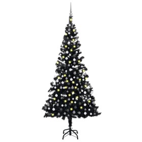 Pre-lit Christmas tree with lights and balls black 210 cm by vidaXL, Christmas trees - Ref: Foro24-3077677, Price: 78,99 €, D...